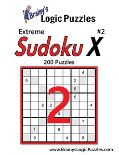 Front cover_Brainy's Logic Puzzles Extreme Sudoku X #2