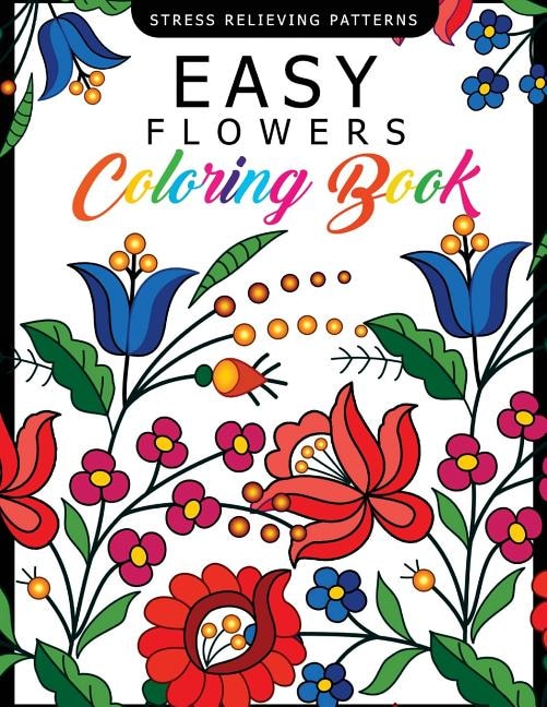 Front cover_Easy Flowers Coloring Book