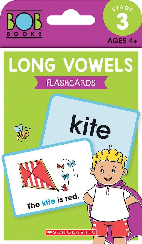 Front cover_Bob Books - Long Vowels Flashcards | Phonics, Ages 4 and up, Kindergarten (Stage 3: Developing Reader)