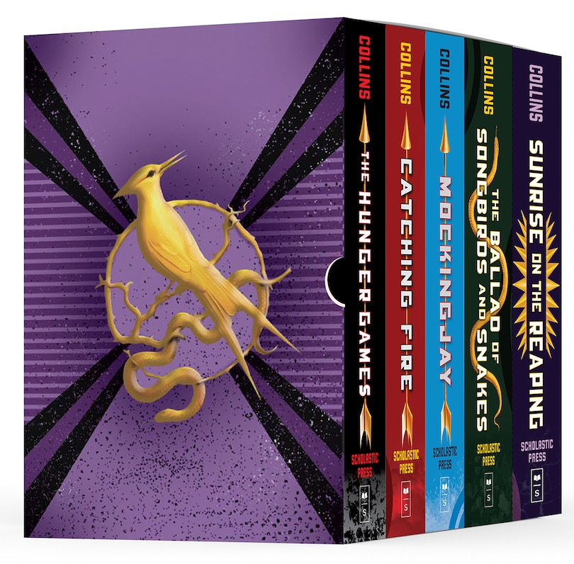 Front cover_Hunger Games 5-Book Hardcover Box Set (The Hunger Games, Catching Fire, Mockingjay, The Ballad of Songbirds and Snakes, Sunrise on the Reaping)