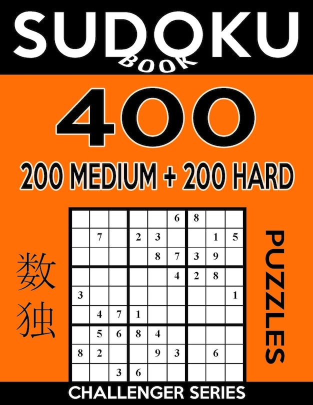 Front cover_Sudoku Book 400 Puzzles, 200 Medium and 200 Hard