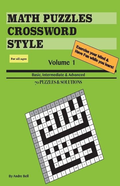 Front cover_Math Puzzles Crossword Style Vol 1 (travel size)