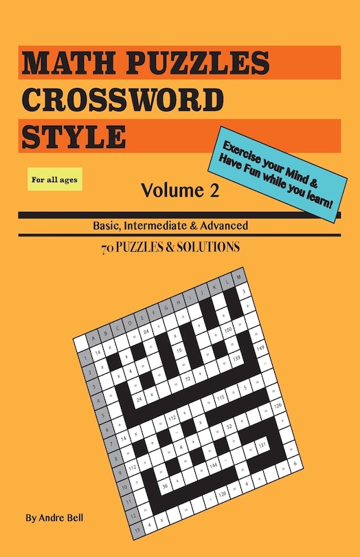 Front cover_Math Puzzles Crossword Style Vol. 2 (travel size)