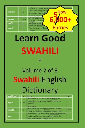 Learn Good Swahili: Volume 2 Of 3: Swahili-english Dictionary With Built-in Mini-thesaurus