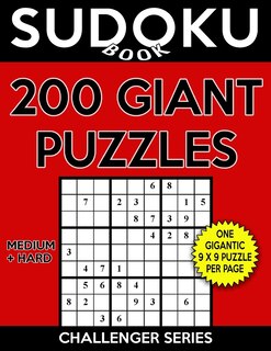 Front cover_Sudoku Book 200 GIANT Puzzles, 100 Medium and 100 Hard