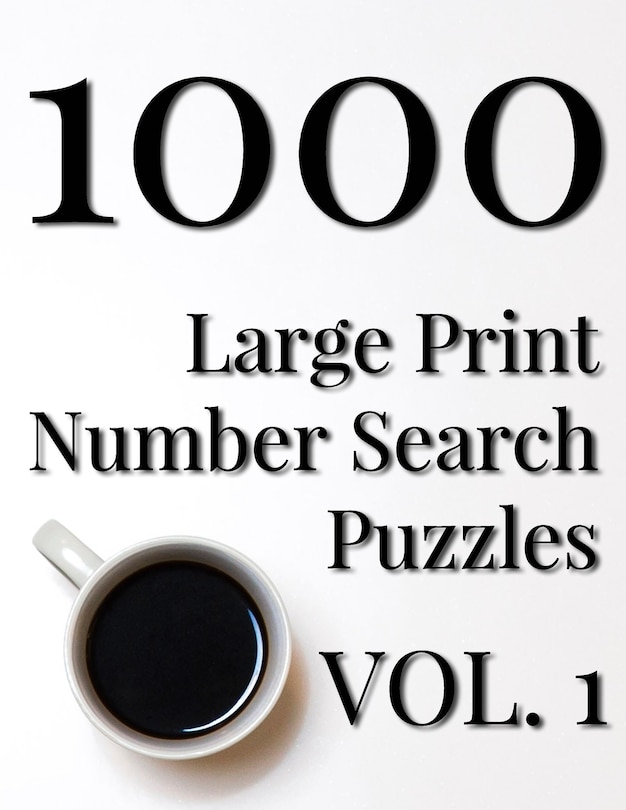 Couverture_1000 Large Print Number Search Puzzles - Volume 1