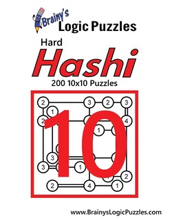 Front cover_Brainy's Logic Puzzles Hard Hashi #10