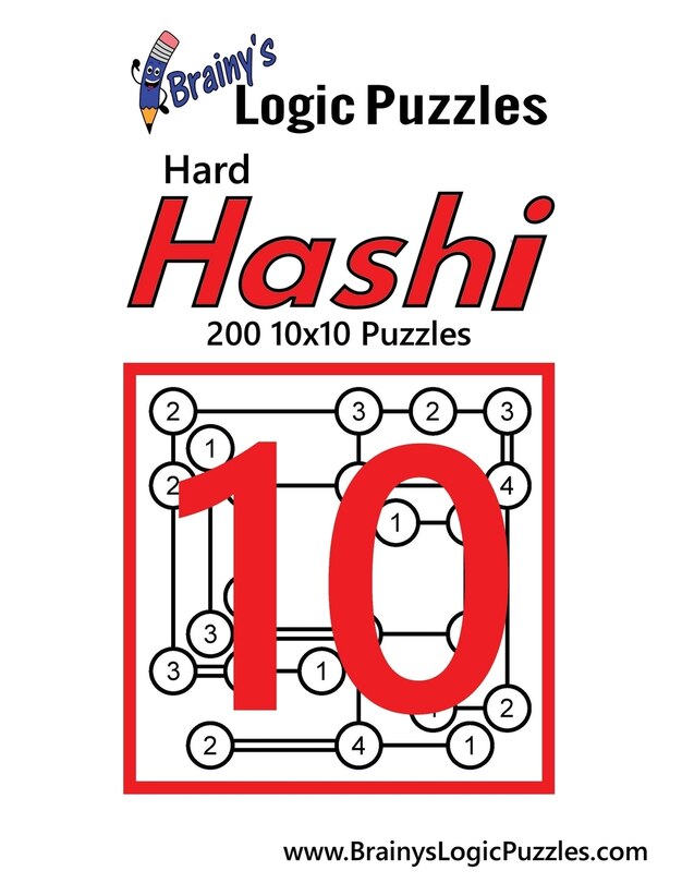 Front cover_Brainy's Logic Puzzles Hard Hashi #10