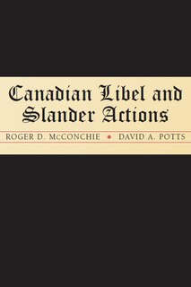 Front cover_Canadian Libel and Slander Actions