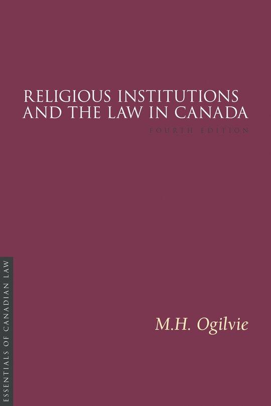 Front cover_Religious Institutions And The Law In Canada 4/e