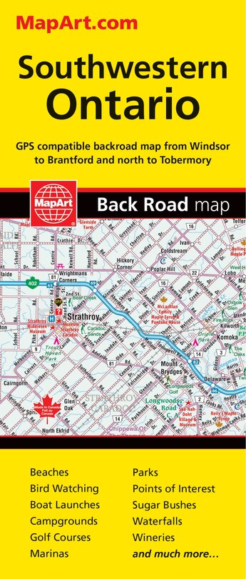 Southwestern Ontario Back Roads Folded Map