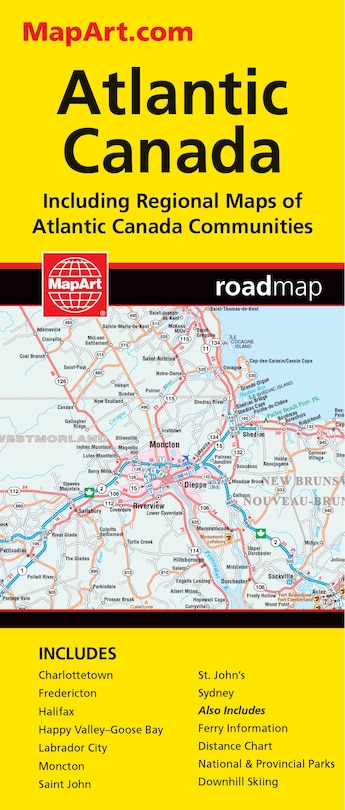 Atlantic Canada Folded Map