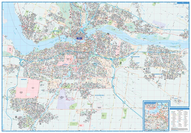 Couverture_Ottawa Laminated Wall Map / Carte murale plastifiée