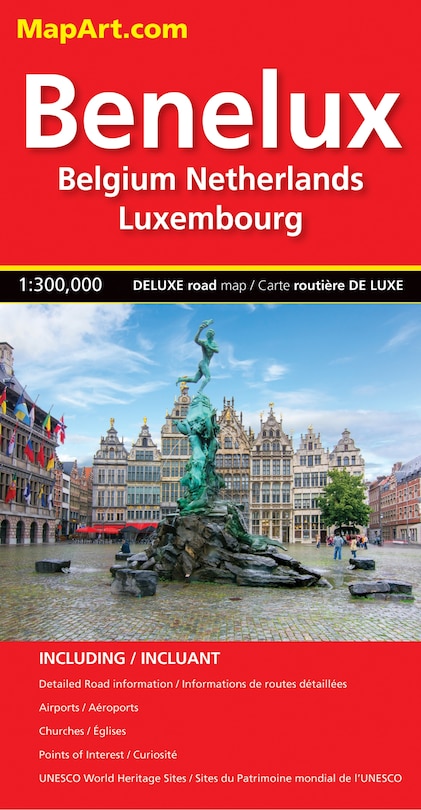 Benelux Folded Map: Belgium Netherlands Luxembourg