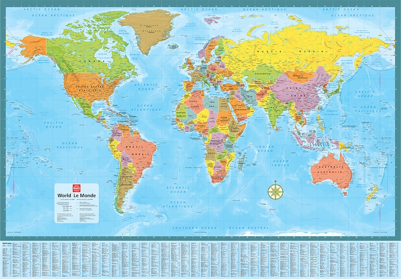 Front cover_World Laminated Wall Map with Index