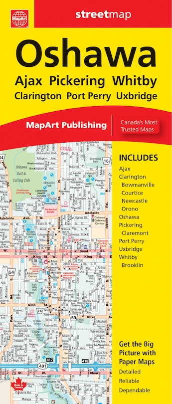 Front cover_Oshawa Ajax Pickering Whitby Folded Map