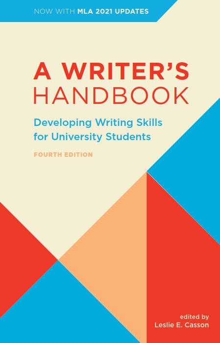 Front cover_A Writer's Handbook – Fourth Edition With MLA 2021 Update