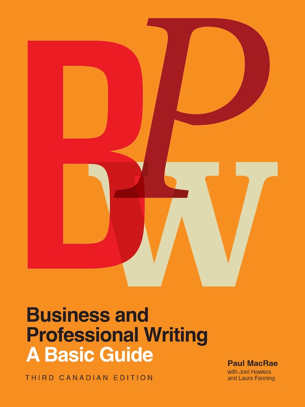 Front cover_Business and Professional Writing: A Basic Guide, Third Canadian Edition