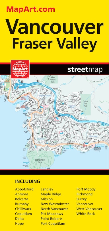 Vancouver Fraser Valley Large Folded Map