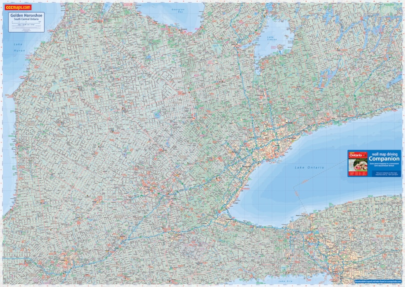 Couverture_Golden Horseshoe South Central Ontario Laminated Wall Map