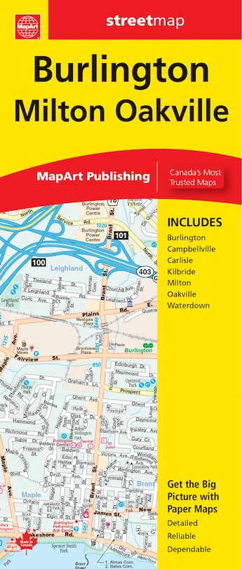 Front cover_Burlington Milton Oakville Folded Map
