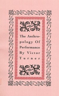 Front cover_The Anthropology of Performance