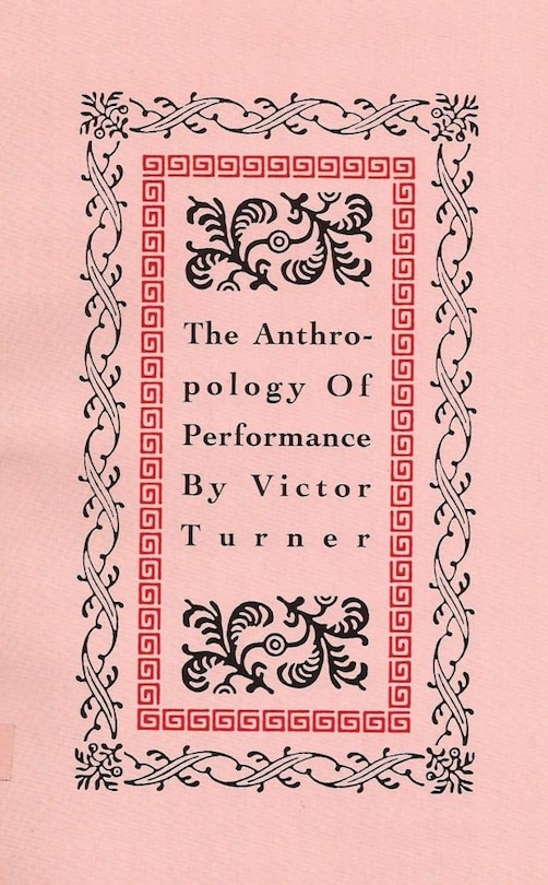 Front cover_The Anthropology of Performance