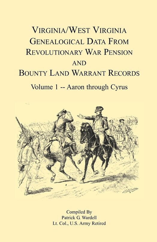 Couverture_Virginia and West Virginia Genealogical Data from Revolutionary War Pension and Bounty Land Warrant Records