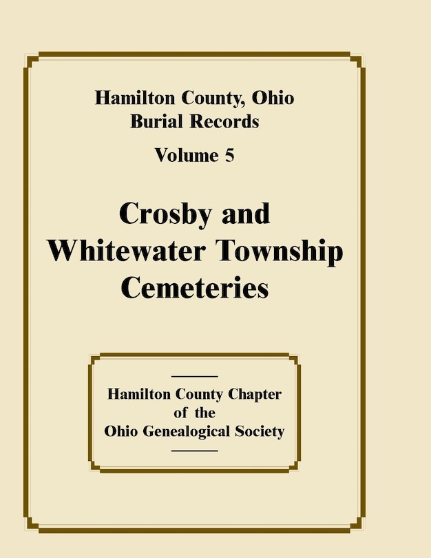Couverture_Hamilton County, Ohio Burial Records, Volume 5