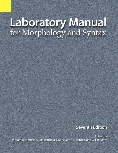 Couverture_Laboratory Manual for Morphology and Syntax