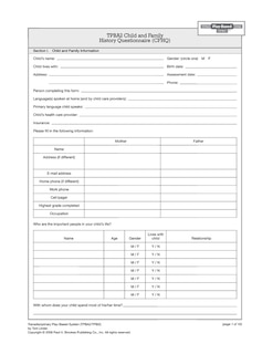 Front cover_Transdisciplinary Play-based Assessment And Intervention (tpba/i2) Child And Program Summary Forms