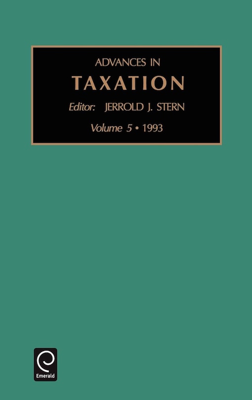 Front cover_Advances in Taxation