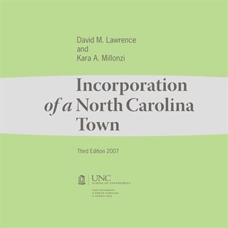 Front cover_Incorporation Of A North Carolina Town