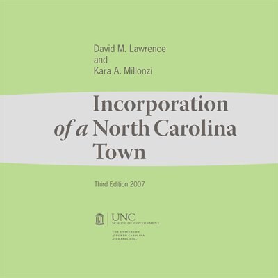 Front cover_Incorporation Of A North Carolina Town