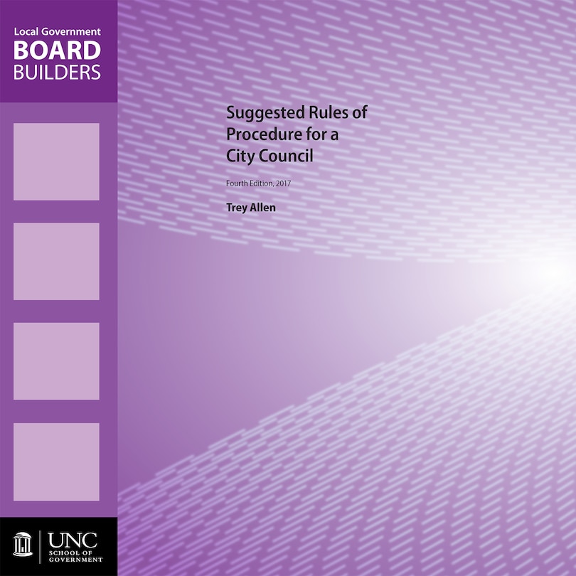 Front cover_Suggested Rules Of Procedure For A City Council