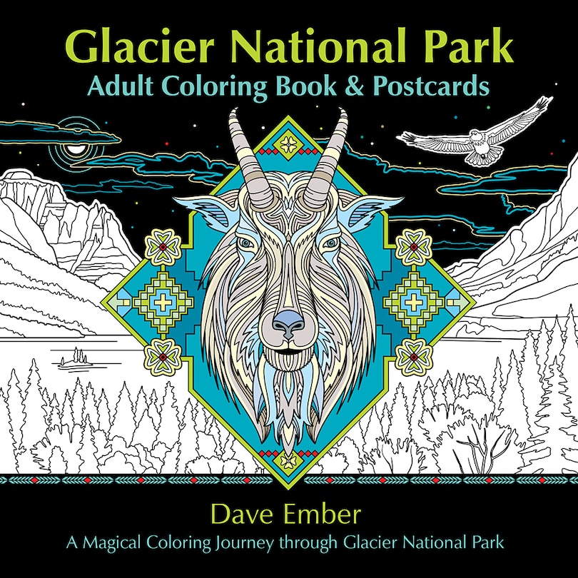 Couverture_Glacier National Park Adult Coloring Book and Postcards