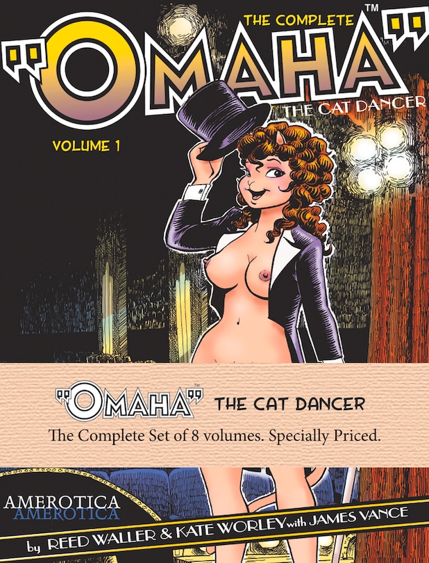 Front cover_The Complete Omaha the Cat Dancer set of 8 volumes