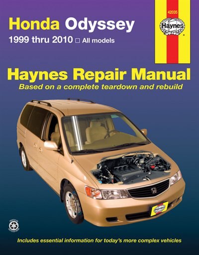 Front cover_Honda Odyssey 1999 Thru 2010 Haynes Repair Manual