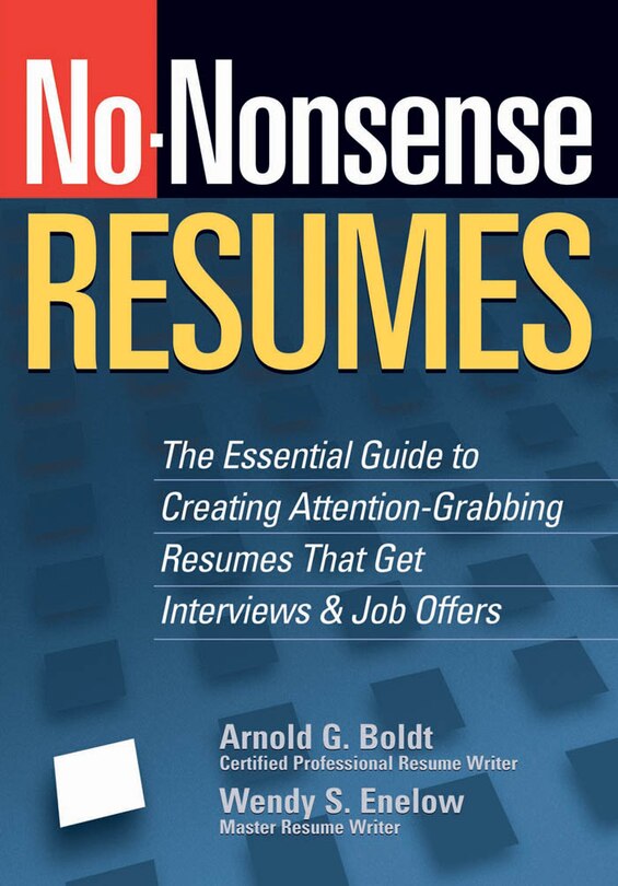 Front cover_No-Nonsense Resumes