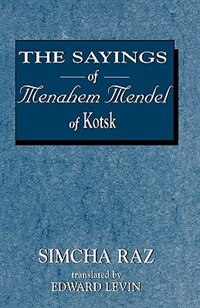 Front cover_Sayings of Menahem Mendel of Kotzk