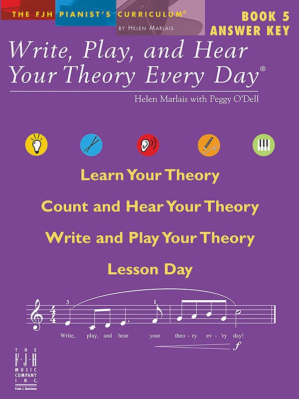 Front cover_Write, Play, and Hear Your Theory Every Day, Answer Key, Book 5