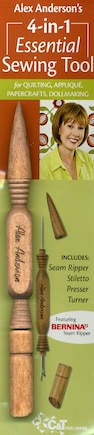 Alex Anderson's 4-in-1 Essential Sewing Tool: Includes Seam Ripper, Stiletto, Presser, And Turner