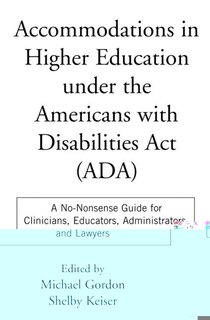 Front cover_Accommodations in Higher Education under the Americans with Disabilities Act