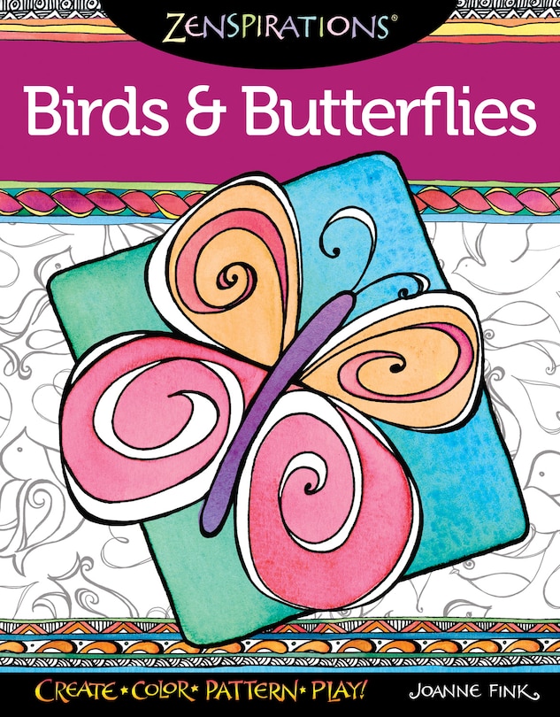 Front cover_Zenspirations Coloring Book Birds & Butterflies
