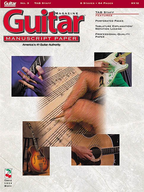 Couverture_Guitar(tm) Magazine Manuscript Paper - #3 Tab Staff - 9 Inch. X 12 Inch.