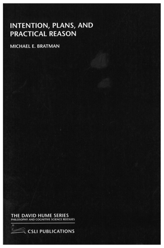 Front cover_Intention, Plans And Practical Reason