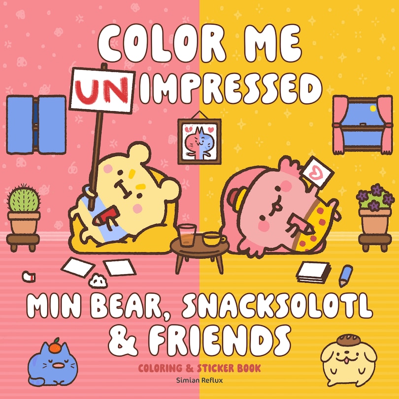 Couverture_Min Bear, Snacksolotl & Friends Coloring & Sticker Book
