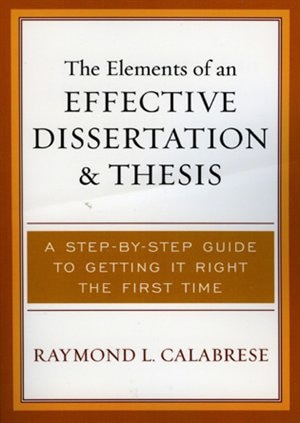 Front cover_The Elements of an Effective Dissertation and Thesis