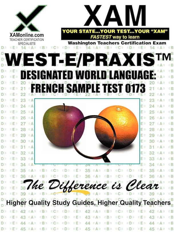 Front cover_West-E Designated World Language: French Sample Test 0173 Teacher Certification Test Prep Study Guide