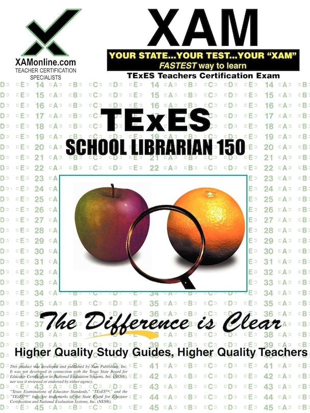 Front cover_TExES School Librarian 150 Teacher Certification Test Prep Study Guide